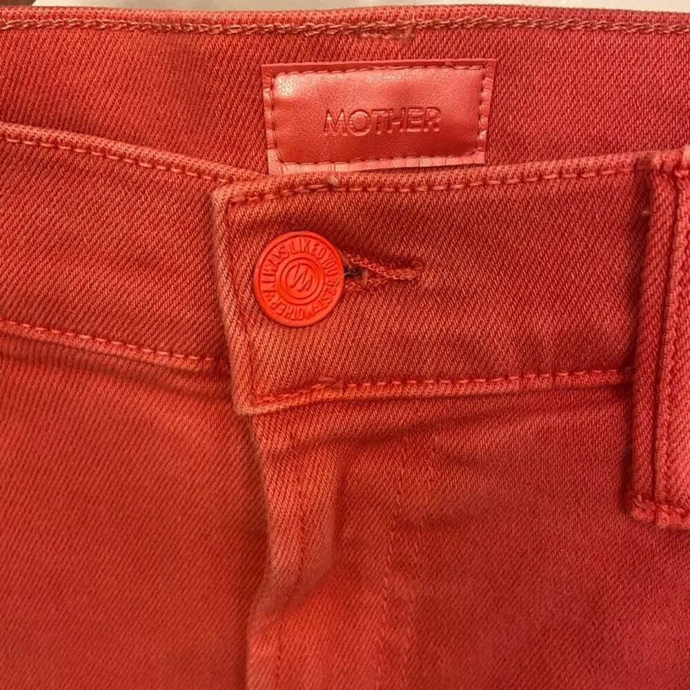 MOTHER The Hustler Ankle Fray Second Chance Rose of Sharon Pink Size 27 - Picture 4 of 10
